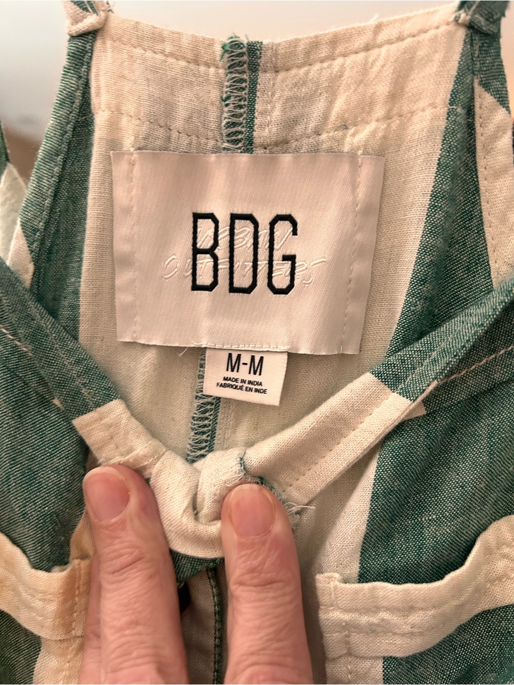 BDG Urban Outfitters Green & White Striped Utility Jumpsuit Med/Med - Picture 3 of 8